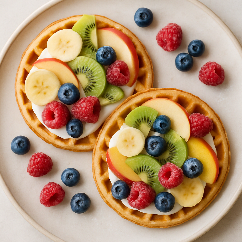 Fruit & Waffle Breakfast Pizzas