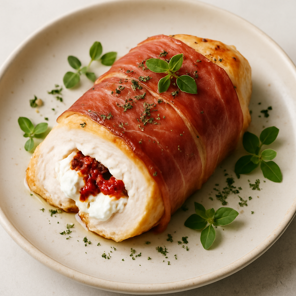Prosciutto Wrapped Chicken with Goat Cheese