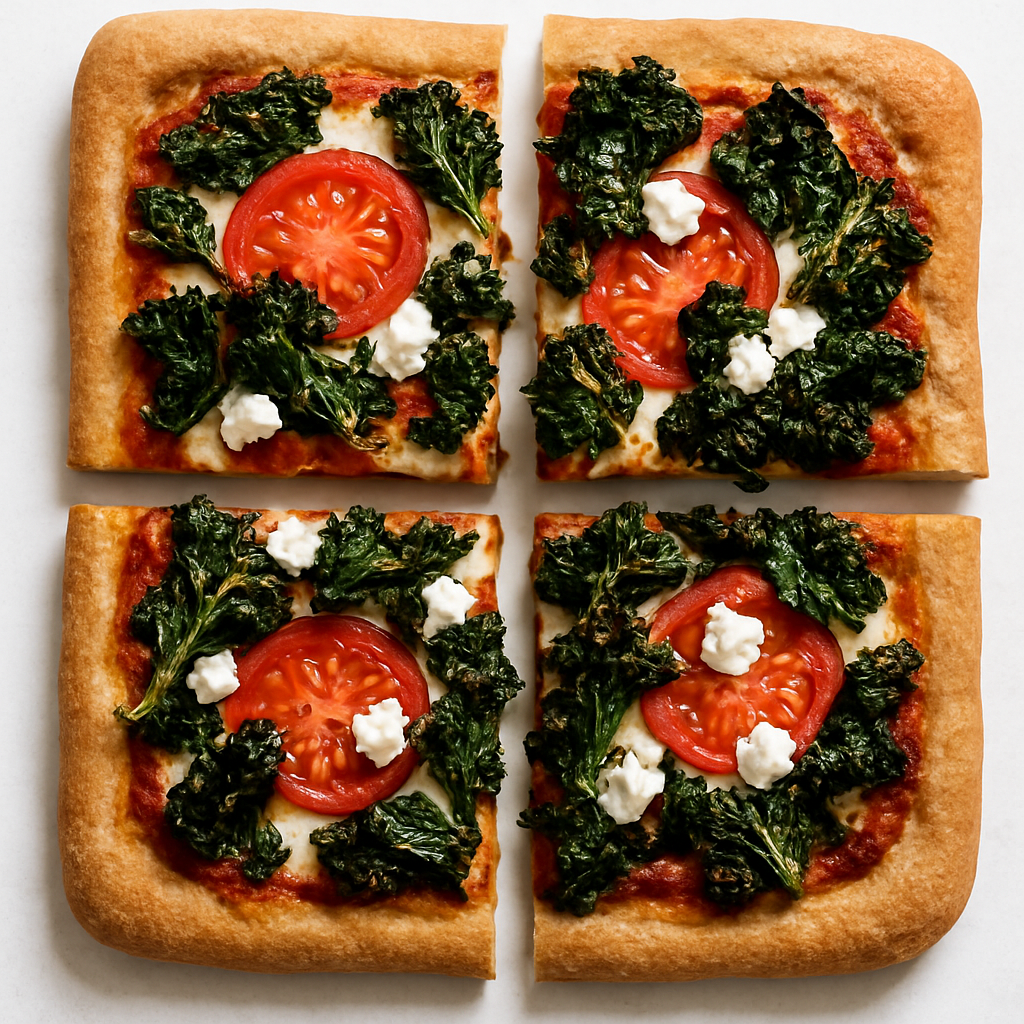 Kale and Goat Cheese Whole Wheat Pizza