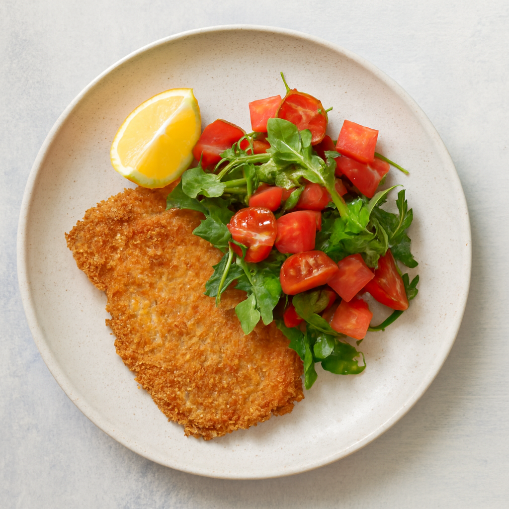 Pork Tonkatsu With Watermelon-Tomato Salad