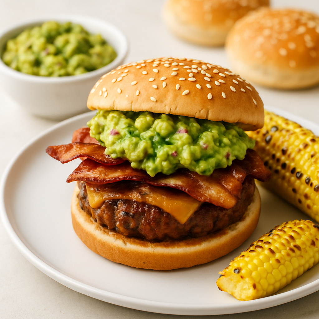 Hamburguesa de Tocino con Guacamole Picante