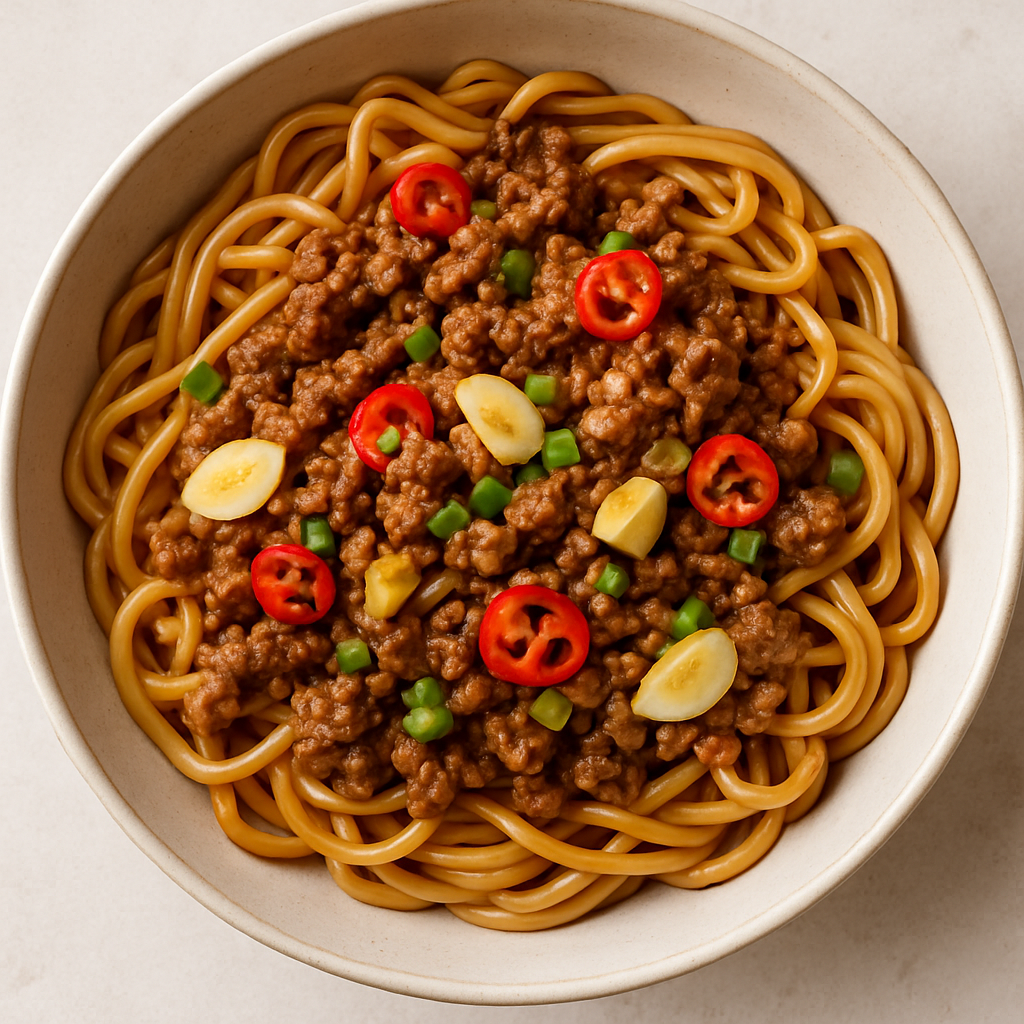 Fideos Lo Mein con Cerdo al Estilo Mapo