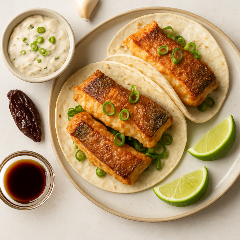 Tacos de Pescado Crujiente con Salsa Tártara de Chipotle