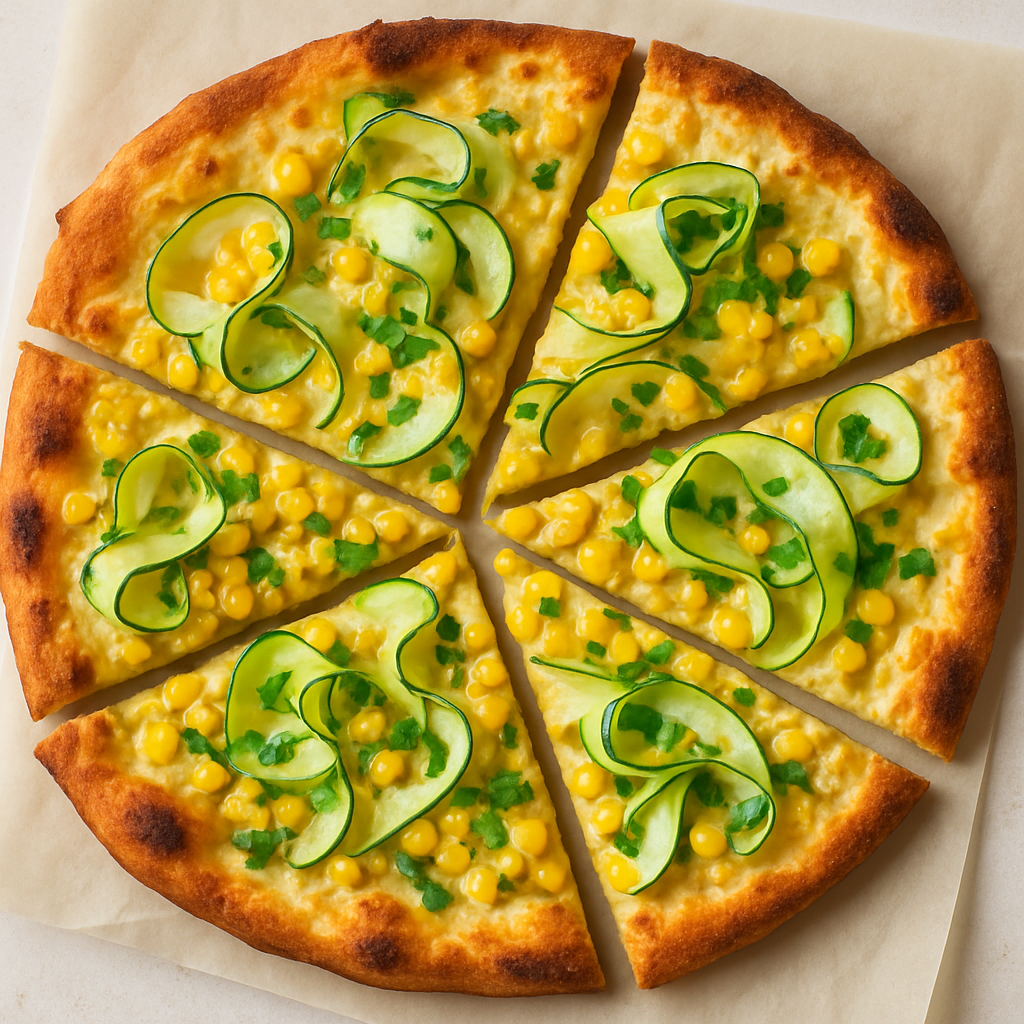 Pizza Fresca de Maíz y Calabacín con Gouda