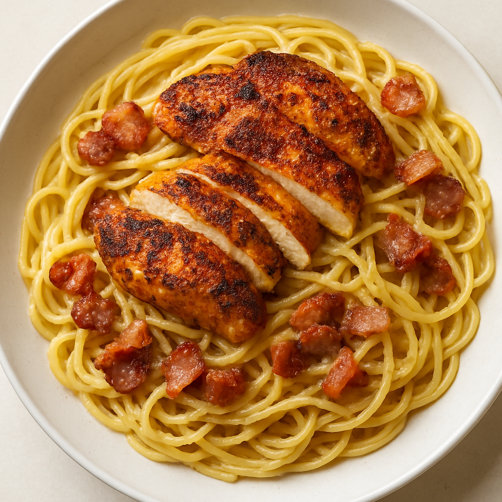 Pollo Cajún a la Carbonara
