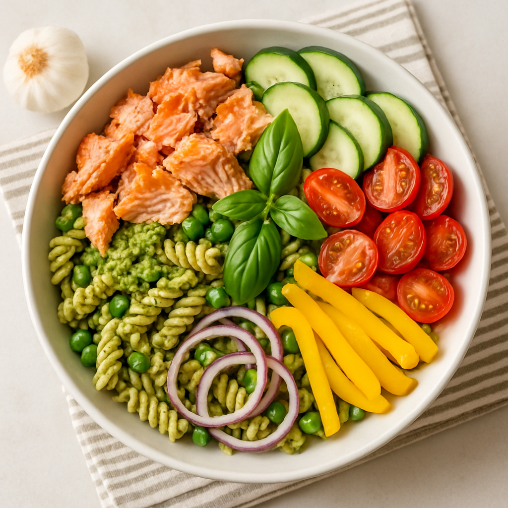 Ensalada de Pasta con Salmón y Pesto