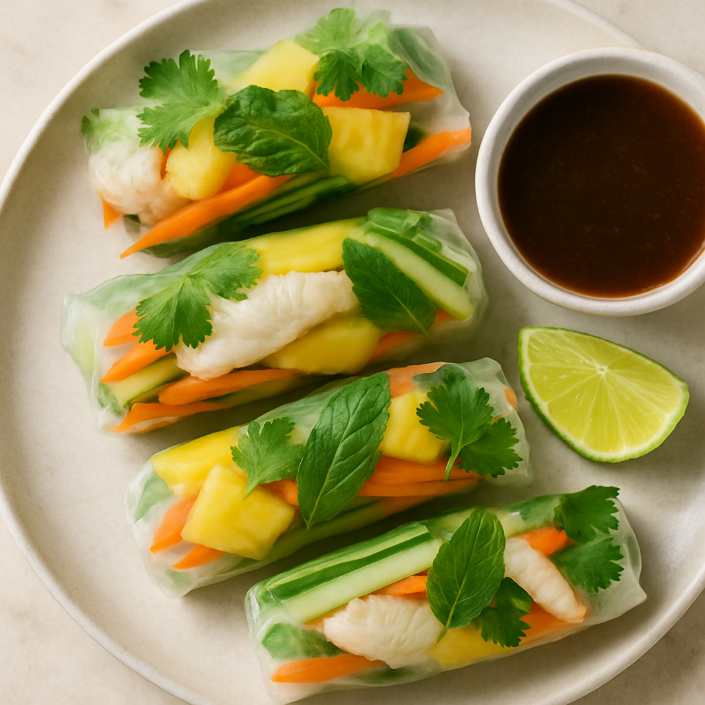 Fresh and Easy Tilapia and Pineapple Spring Rolls