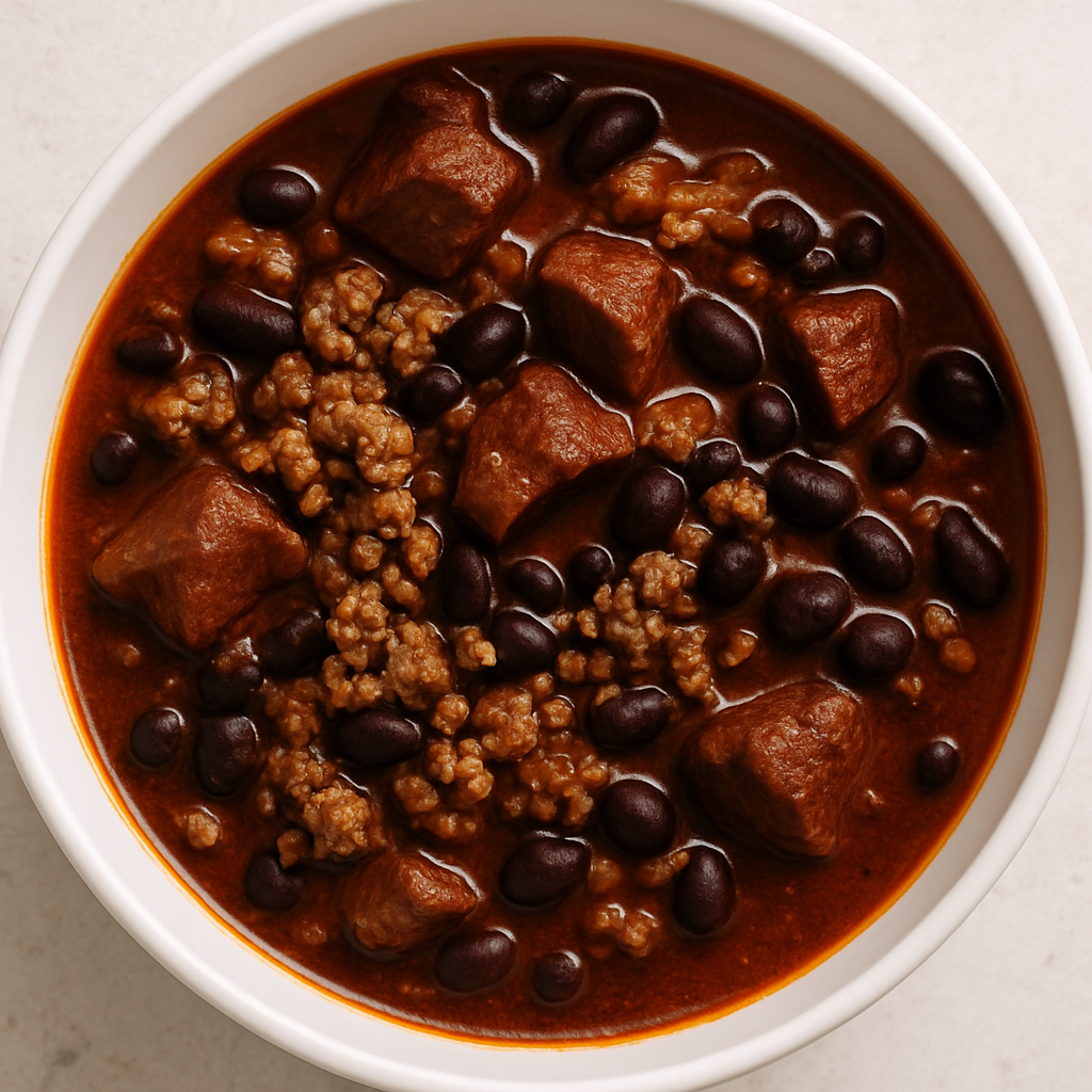 Pork, Beef, and Black Bean Chili