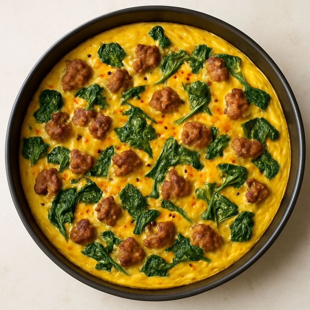Spicy Spinach and Sausage Frittata