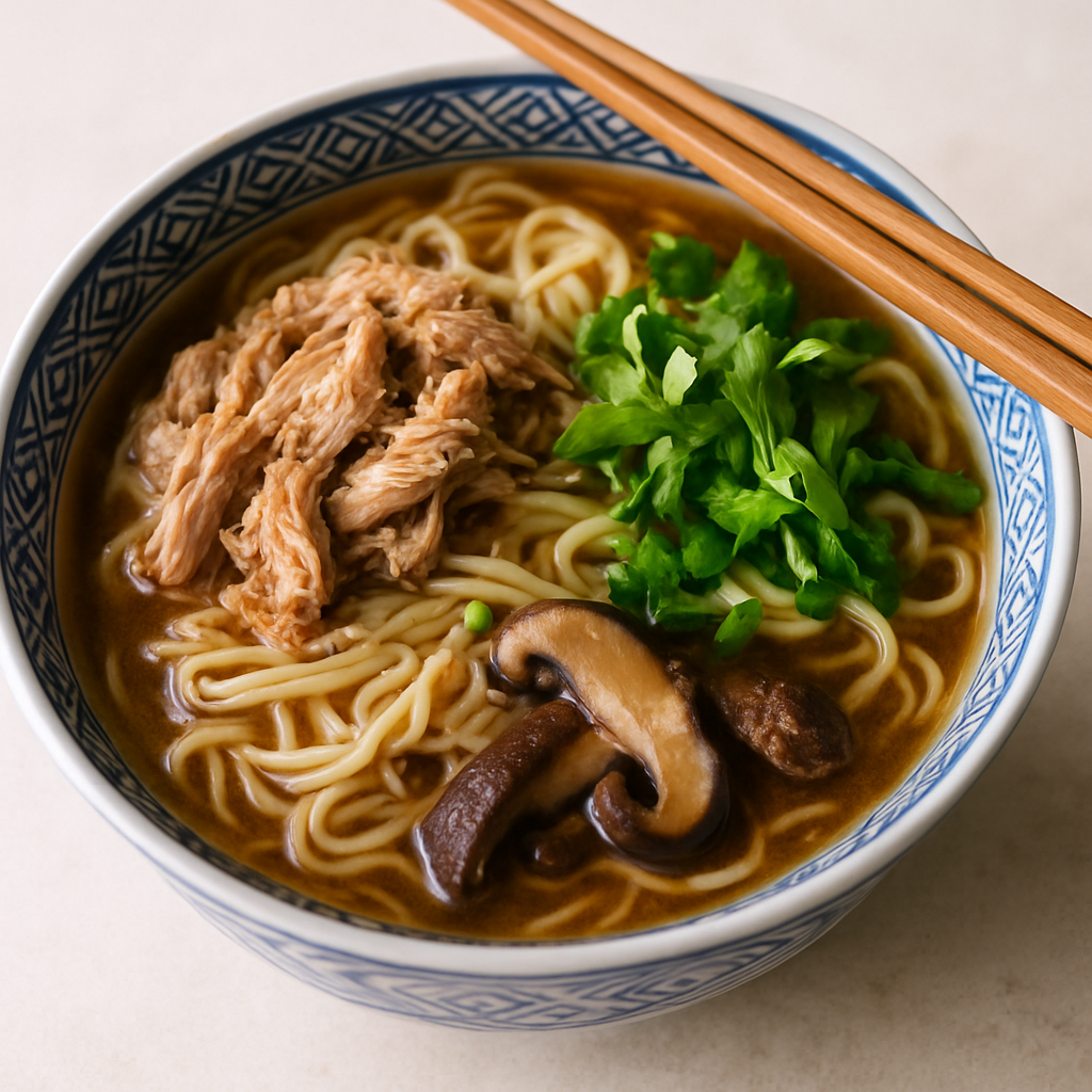 Sopa de Cerdo y Ramen Japonesa en Olla de Cocción Lenta