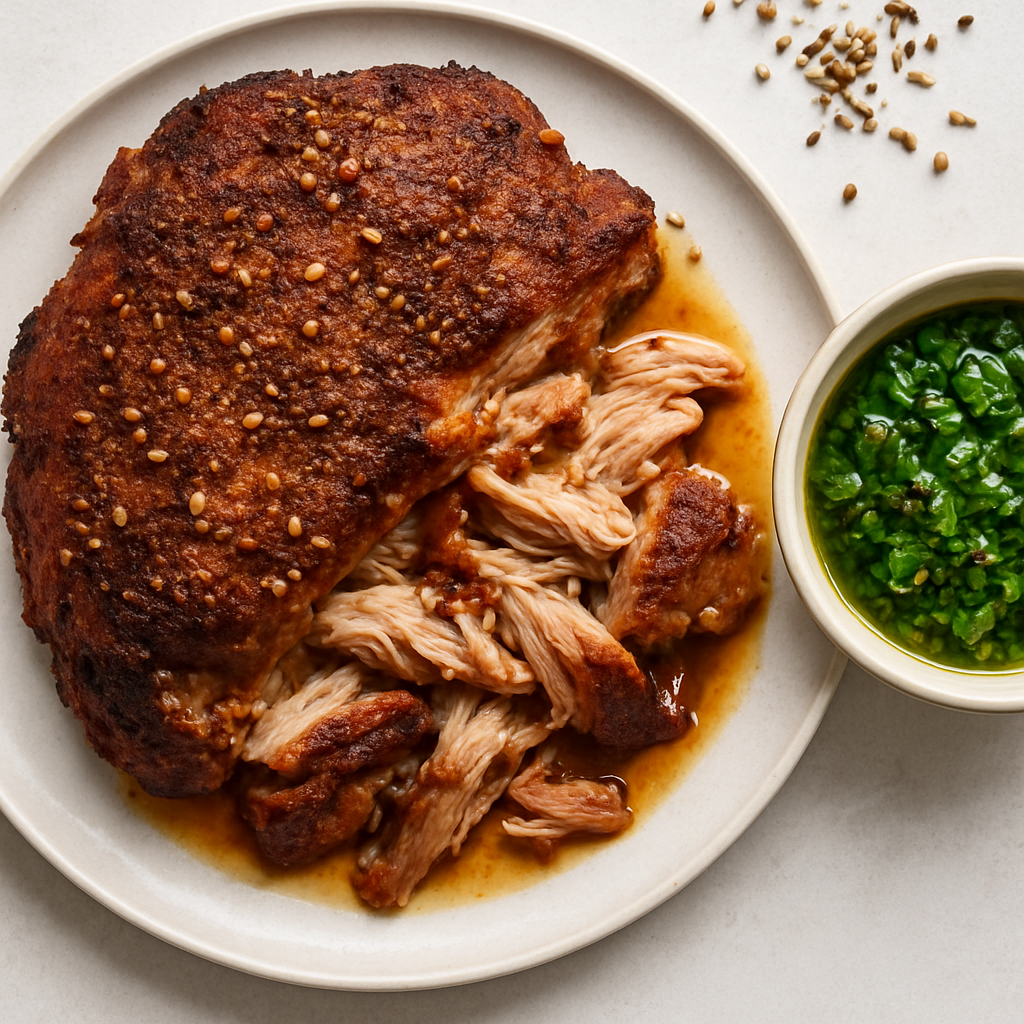 Slow-Roasted Pork Shoulder with Parsley Bagna Cauda