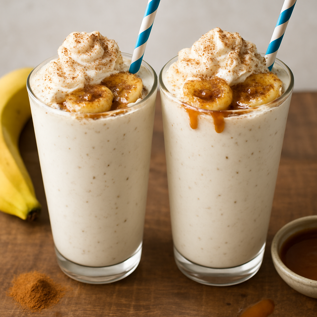 Boozy Bananas Foster Milkshakes
