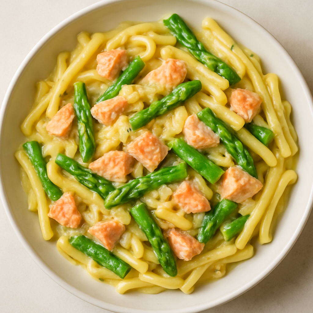 Salmon and Asparagus Casarecce