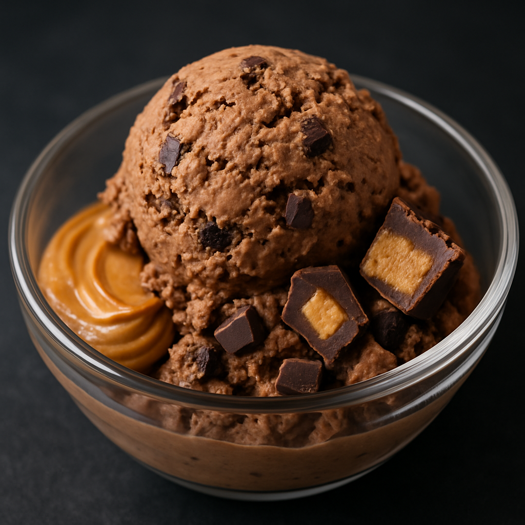 Helado de Chocolate y Mantequilla de Maní sin Batidora