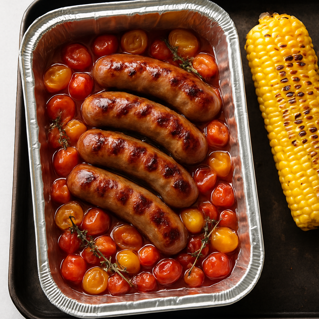Grilled Sausages with Tomatoes