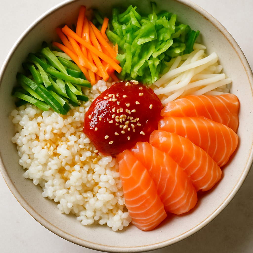 Korean Mixed Rice with Sashimi