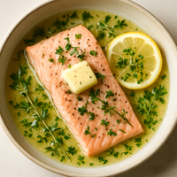 Shallow-Poached Salmon with Herbs and White Wine
