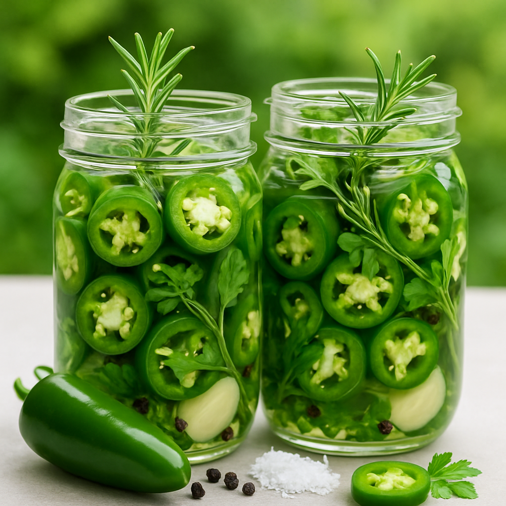 Refrigerator Pickled Jalapeños with Herbs