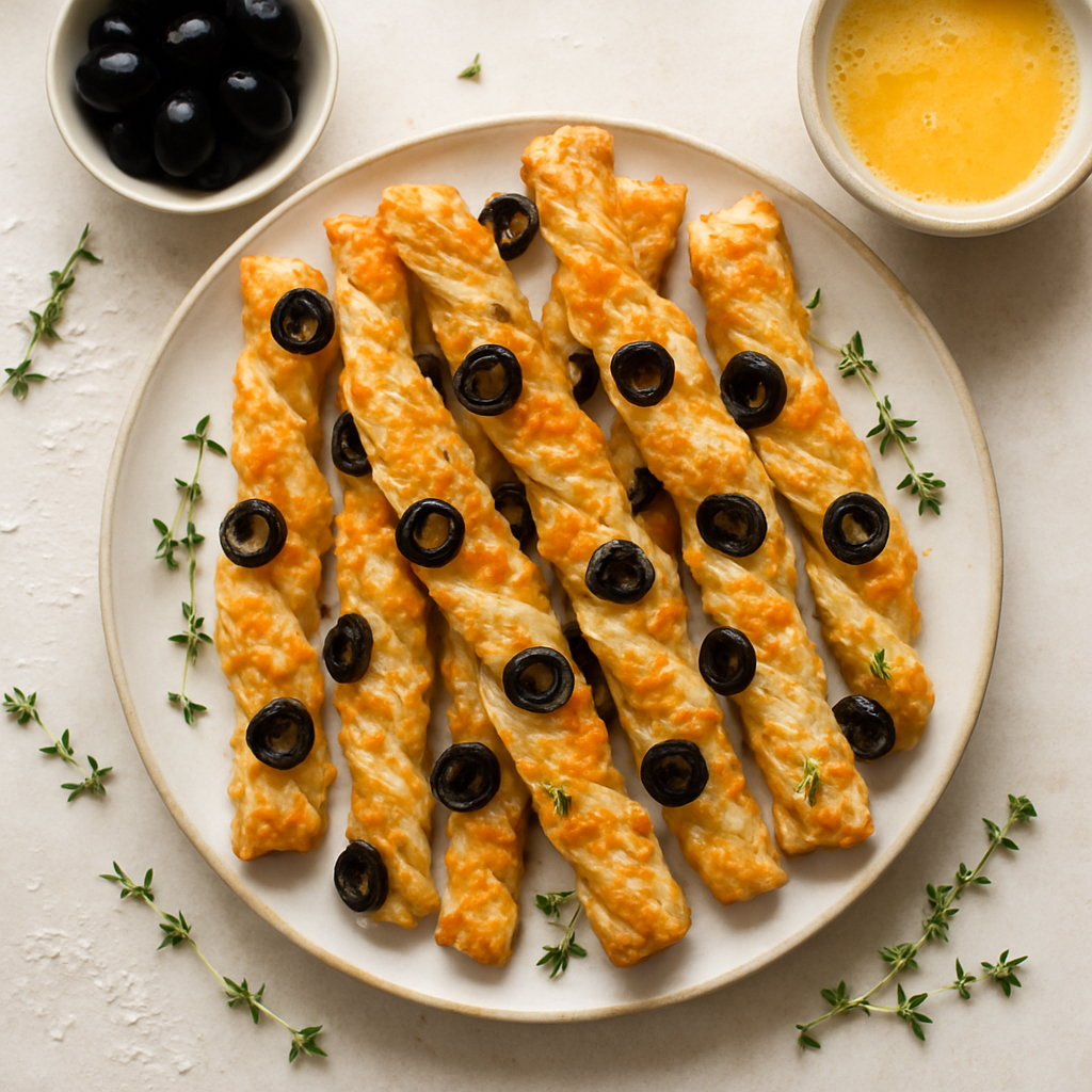 Bastones de Queso y Aceitunas