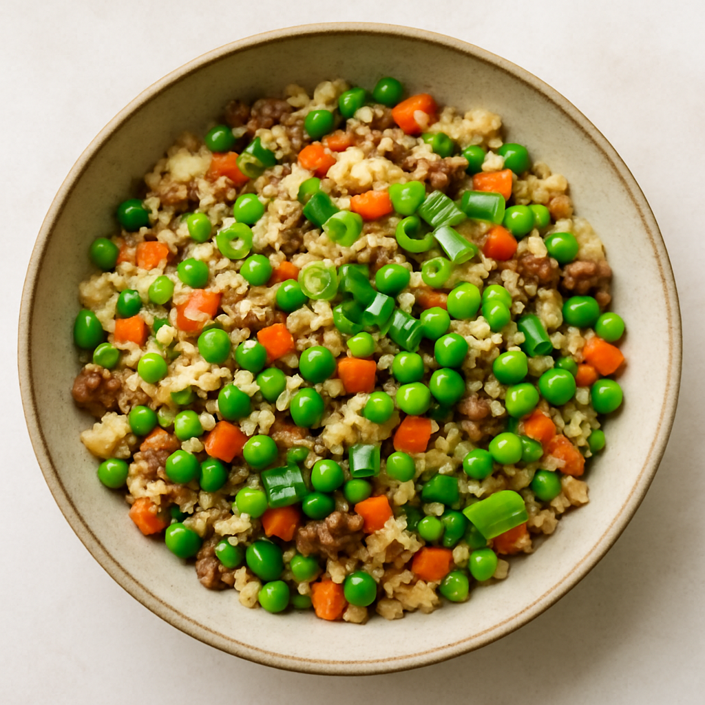 Arroz Frito de Carne y Coliflor