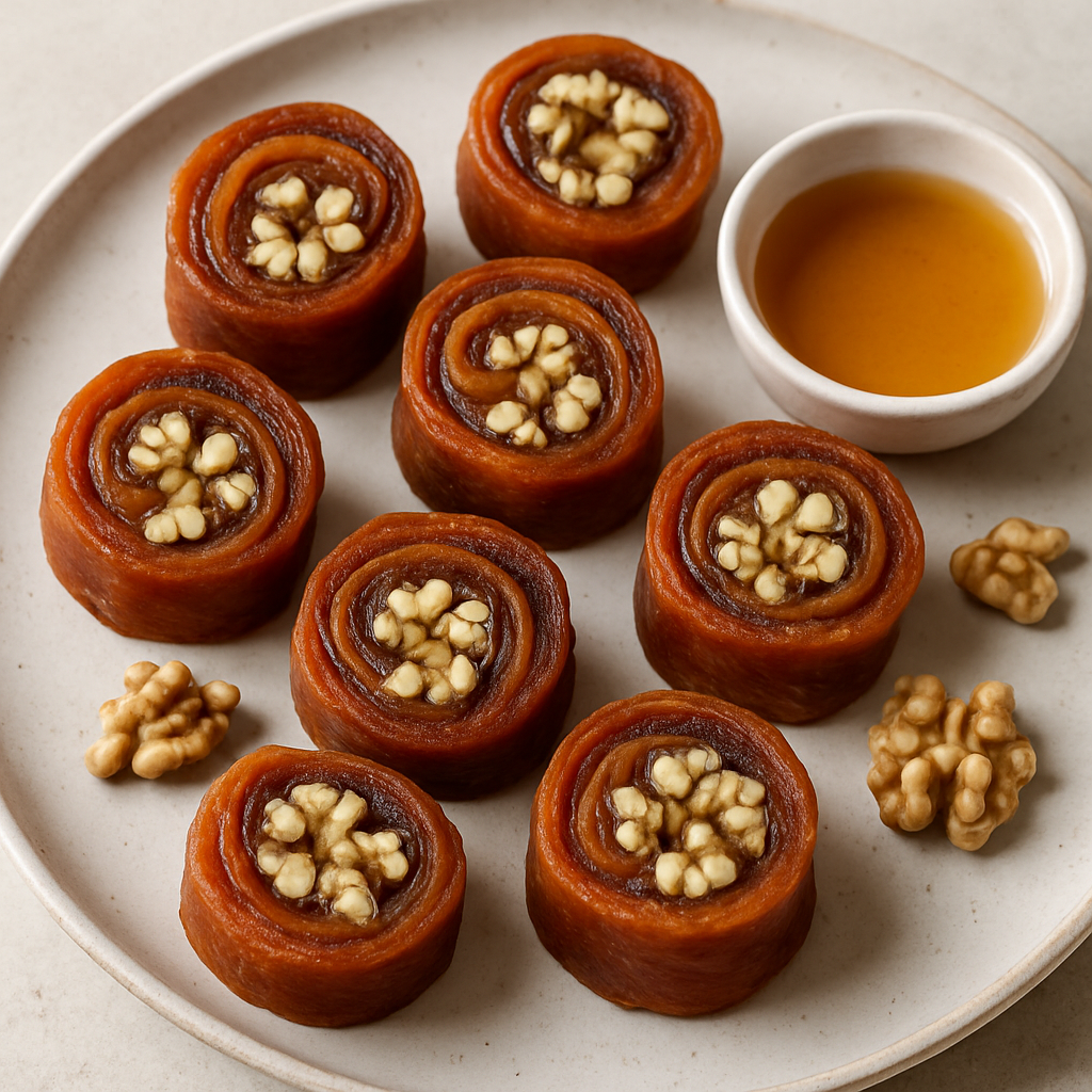 Korean Persimmon-Walnut Roulades
