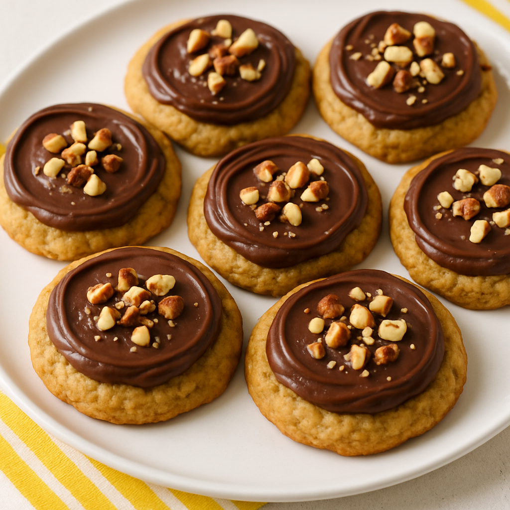 Banana Bread Cookies with Chocolate Hazelnut Cream Cheese Frosting