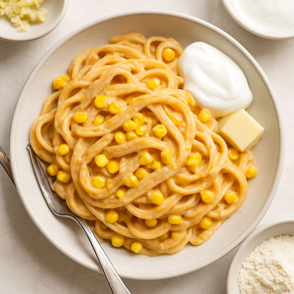Healthy Chipotle Sweet Corn Fettuccine