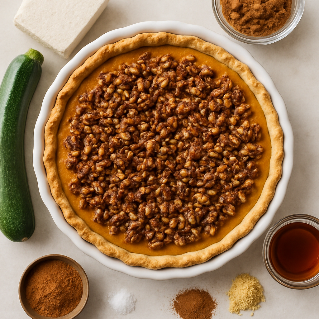 Pastel de "Calabaza" de Verano con Cobertura Crujiente de Nueces