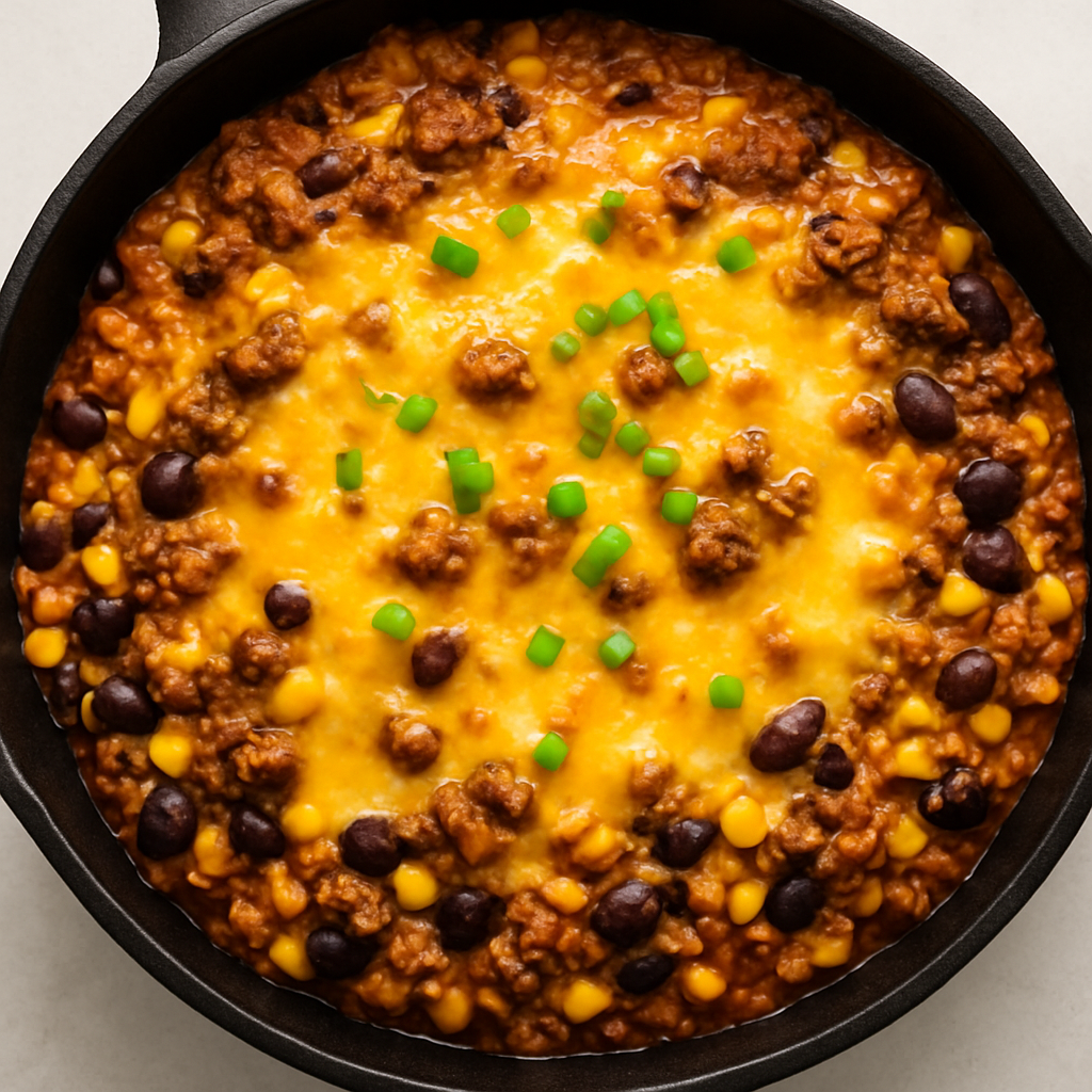 Easy Skillet Beef Tex-Mex Casserole