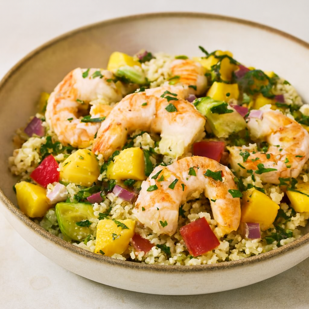 Shrimp with Avocado-Mango Salsa
