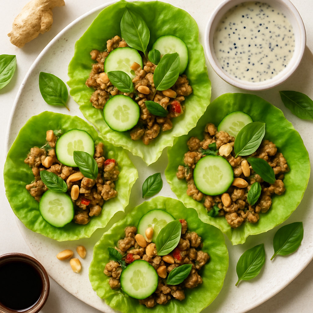 Thai Basil Turkey Lettuce Wraps