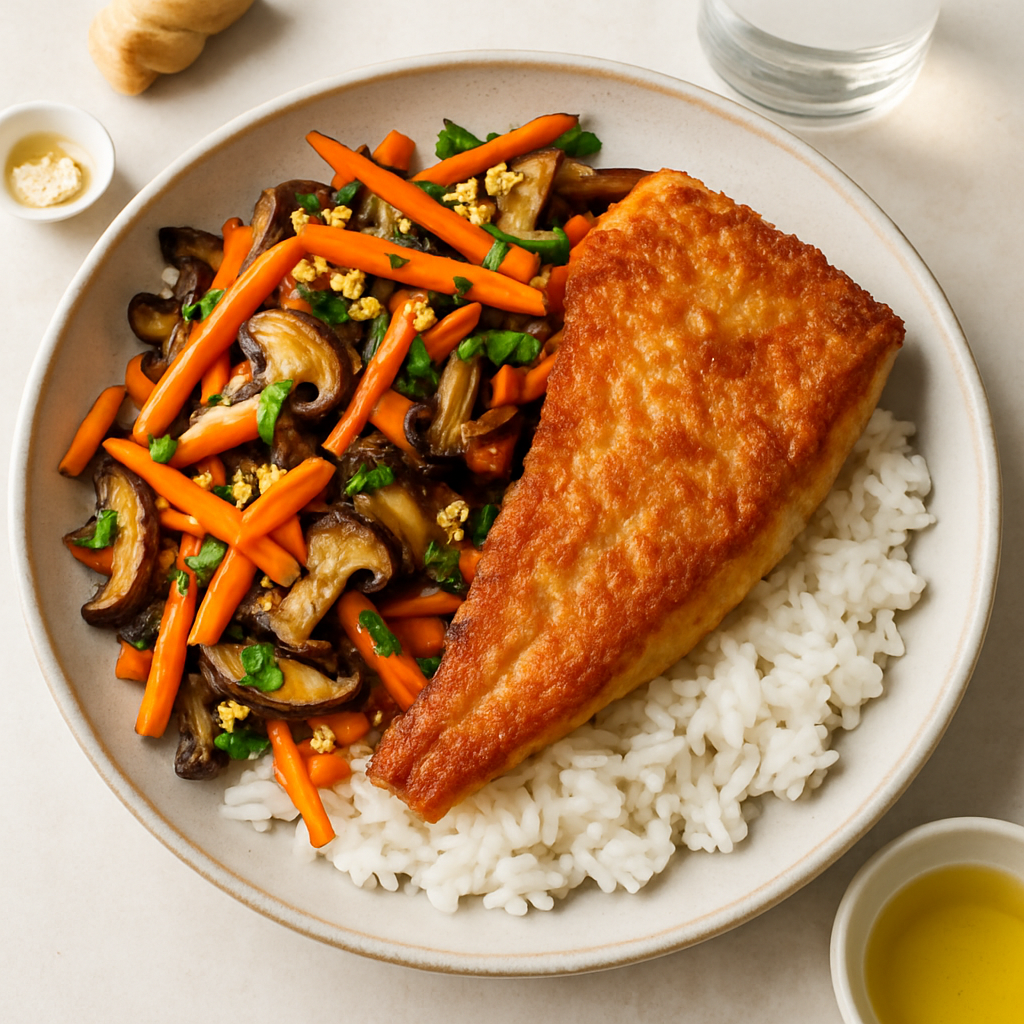 Crispy Fish with Stir-Fried Vegetables