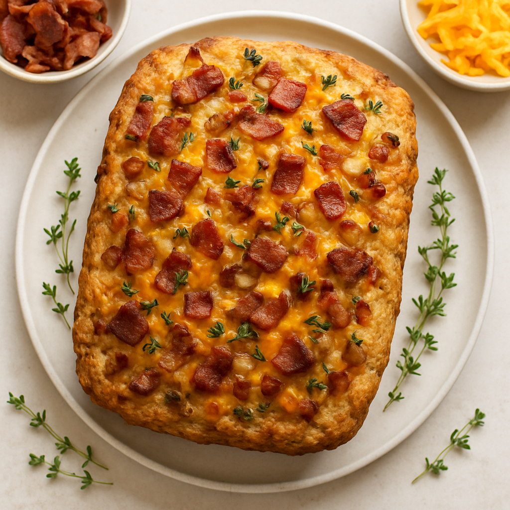 Bacon, Onion, and Cheddar Beer Bread