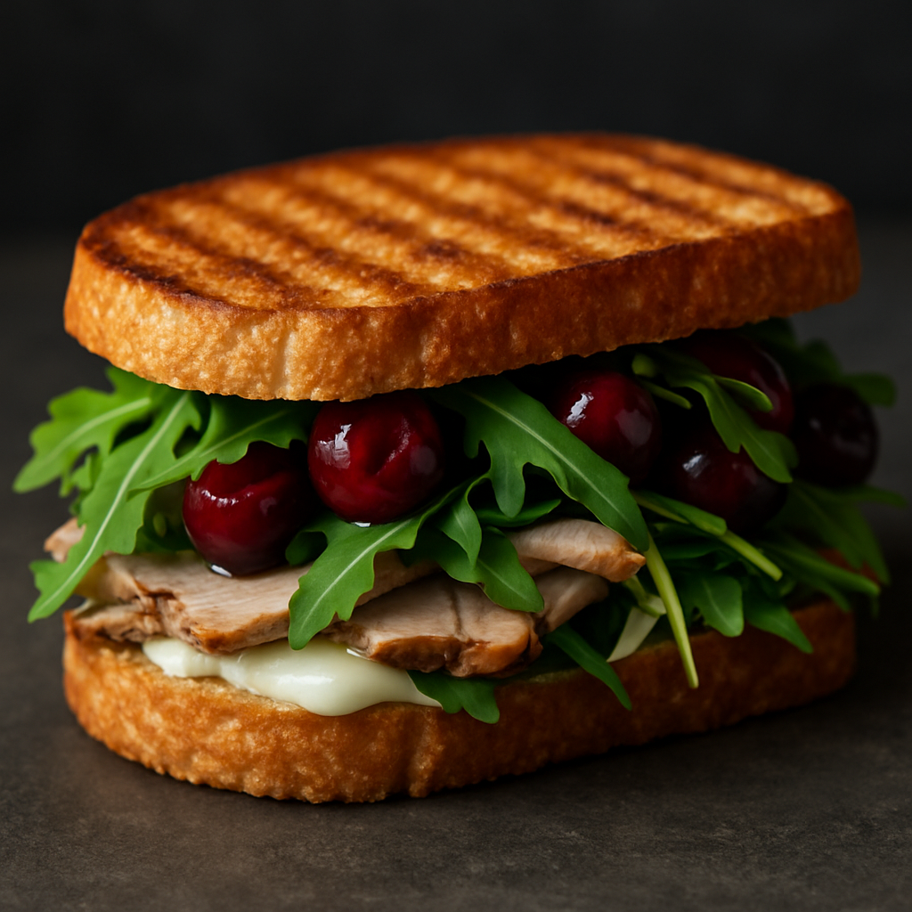 Panini de Cerdo Asado y Cerezas Encurtidas