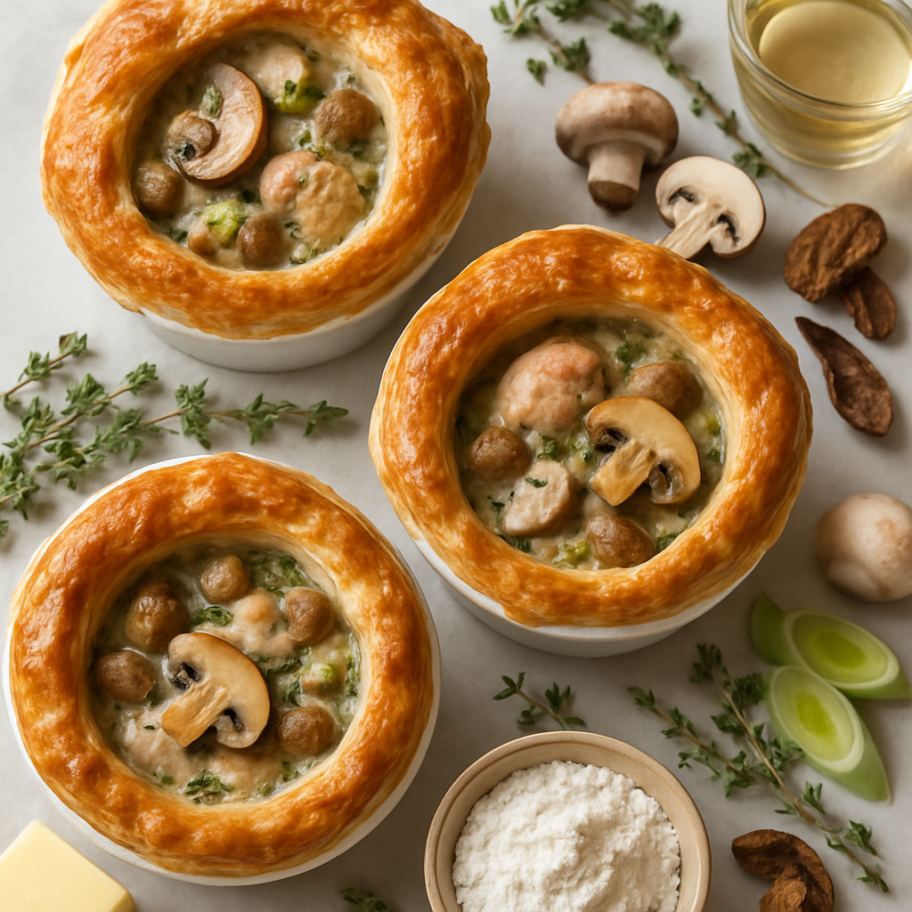 Chicken, Leek & Mushroom Pies
