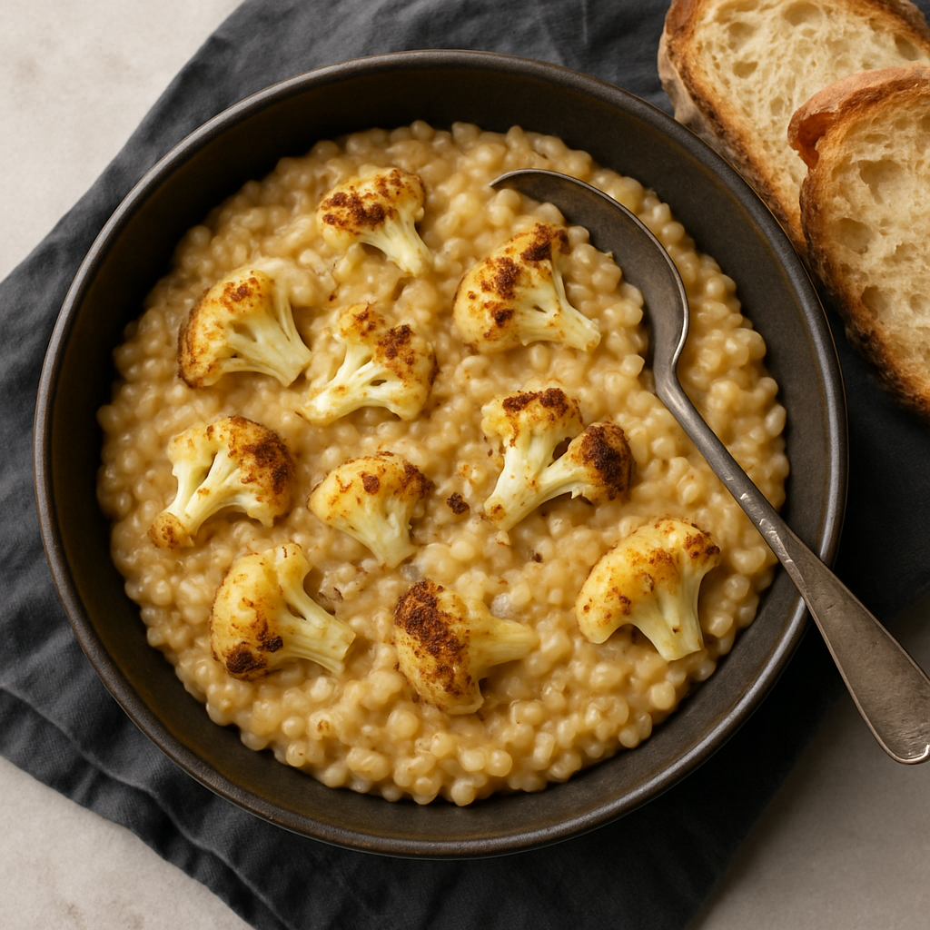 Risotto de Coliflor Asada con Aceite de Trufa