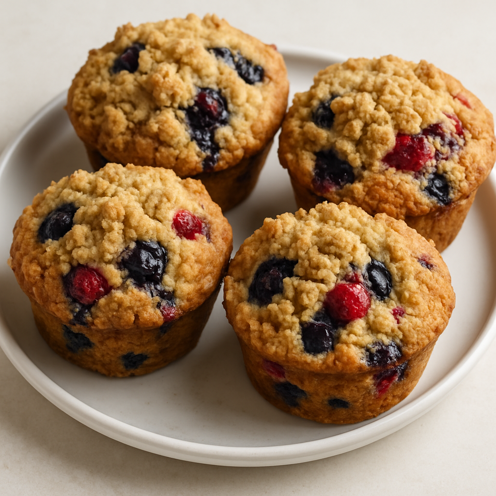 Jumbo Blueberry Raspberry Muffins