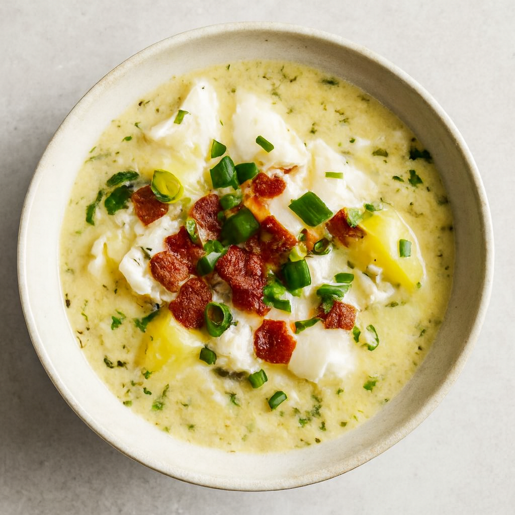 Chowder de Pescado con Verduras de Raíz