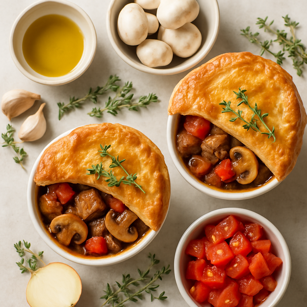 Empanadas de Carne de Res, Tomate y Champiñones