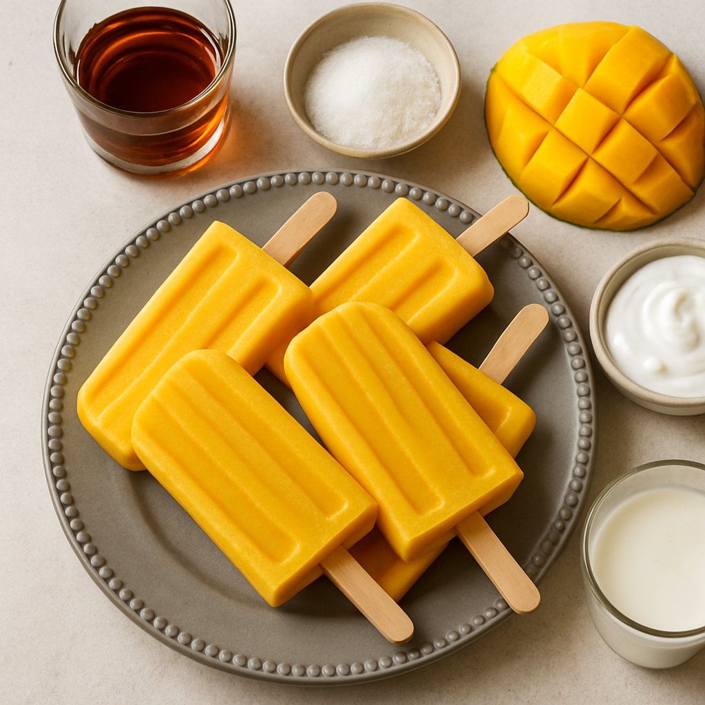 Paletas de Lassi de Mango con Ron