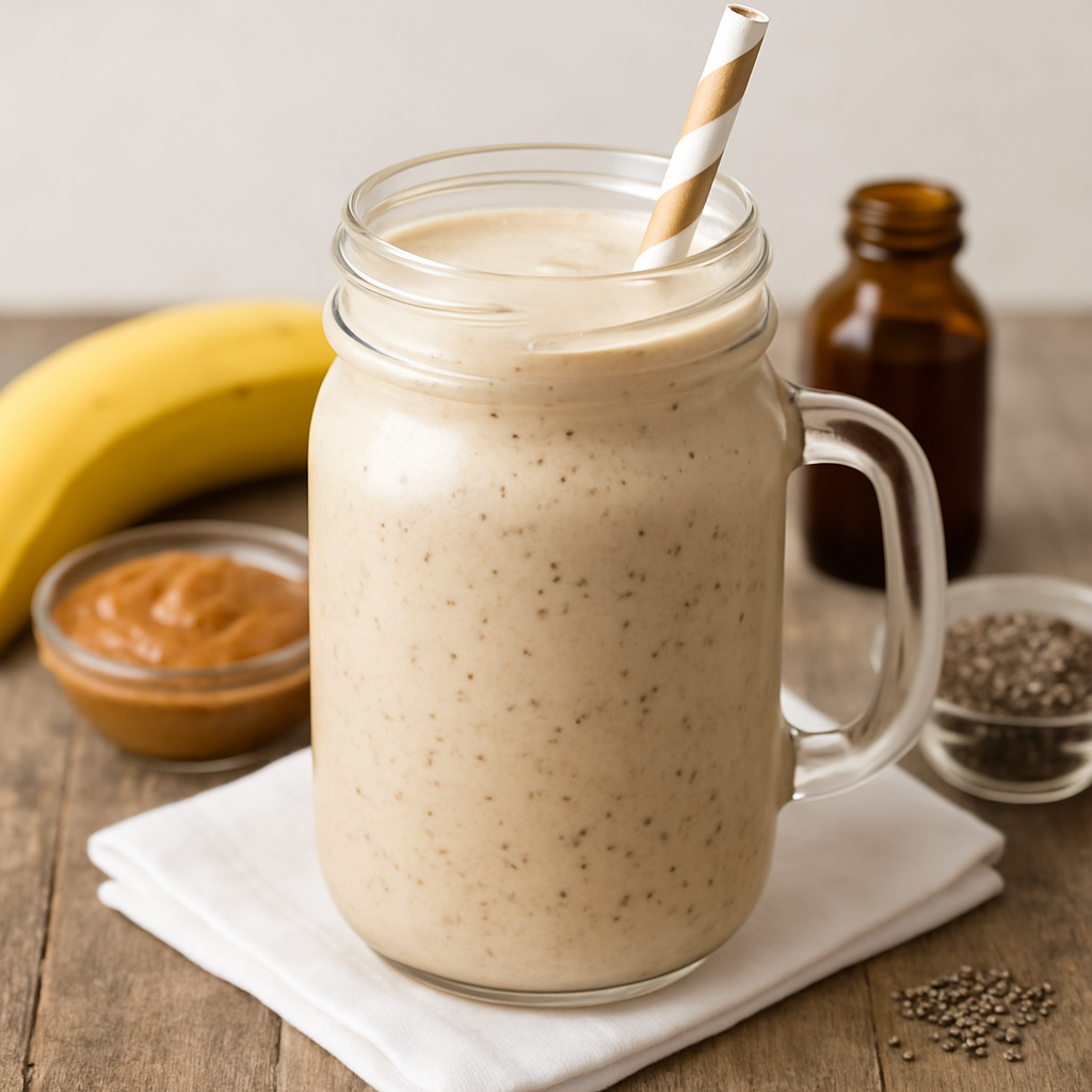 Skinny Almond Butter Banana Smoothie