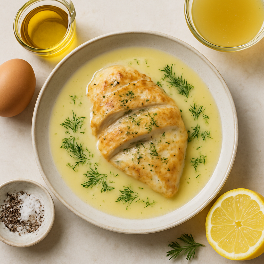 Pollo Rápido con Salsa Griega Avgolemono