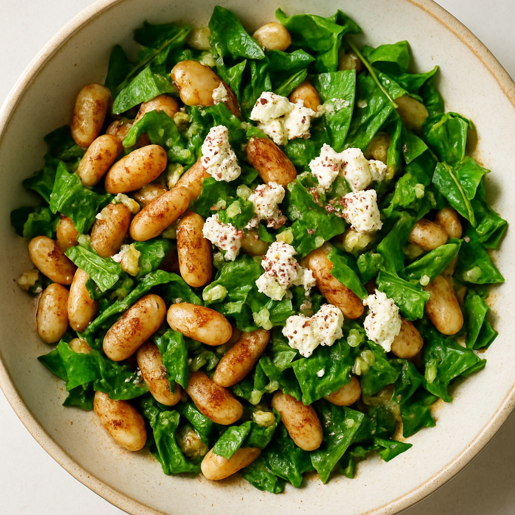 Fried Beans with Feta, Sorrel, and Sumac