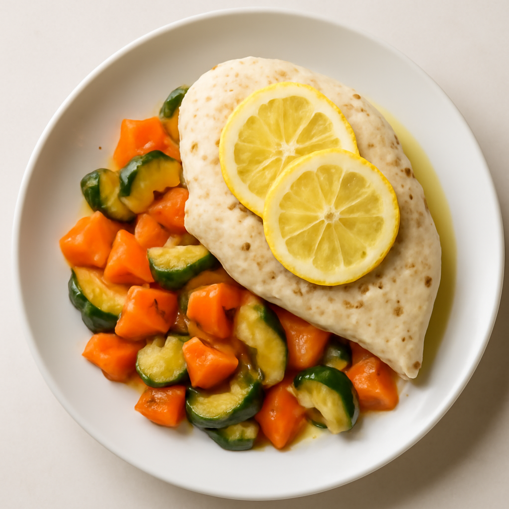 Lemon Pepper Poached Chicken