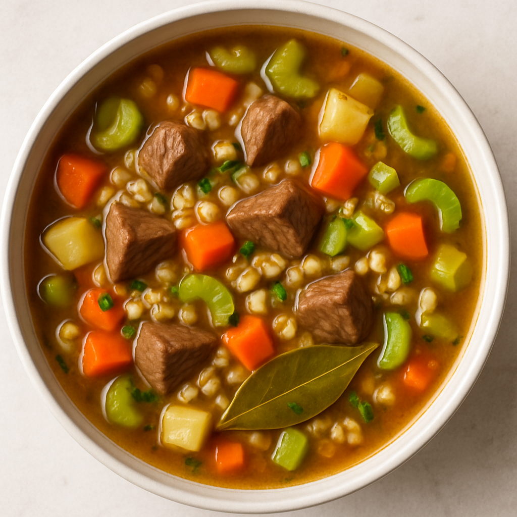 Sopa de Carne de Res, Vegetales y Cebada