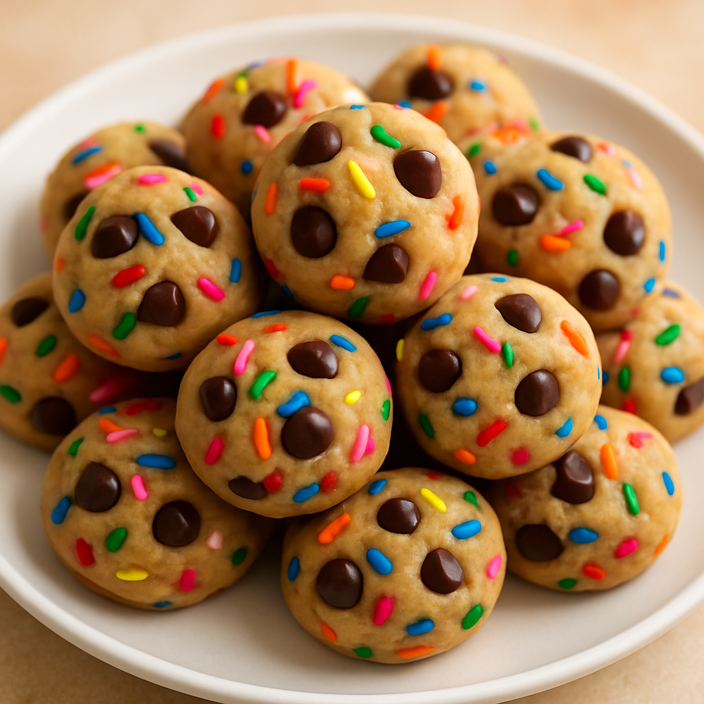 Chocolate Chip Funfetti Cookie Dough Bites