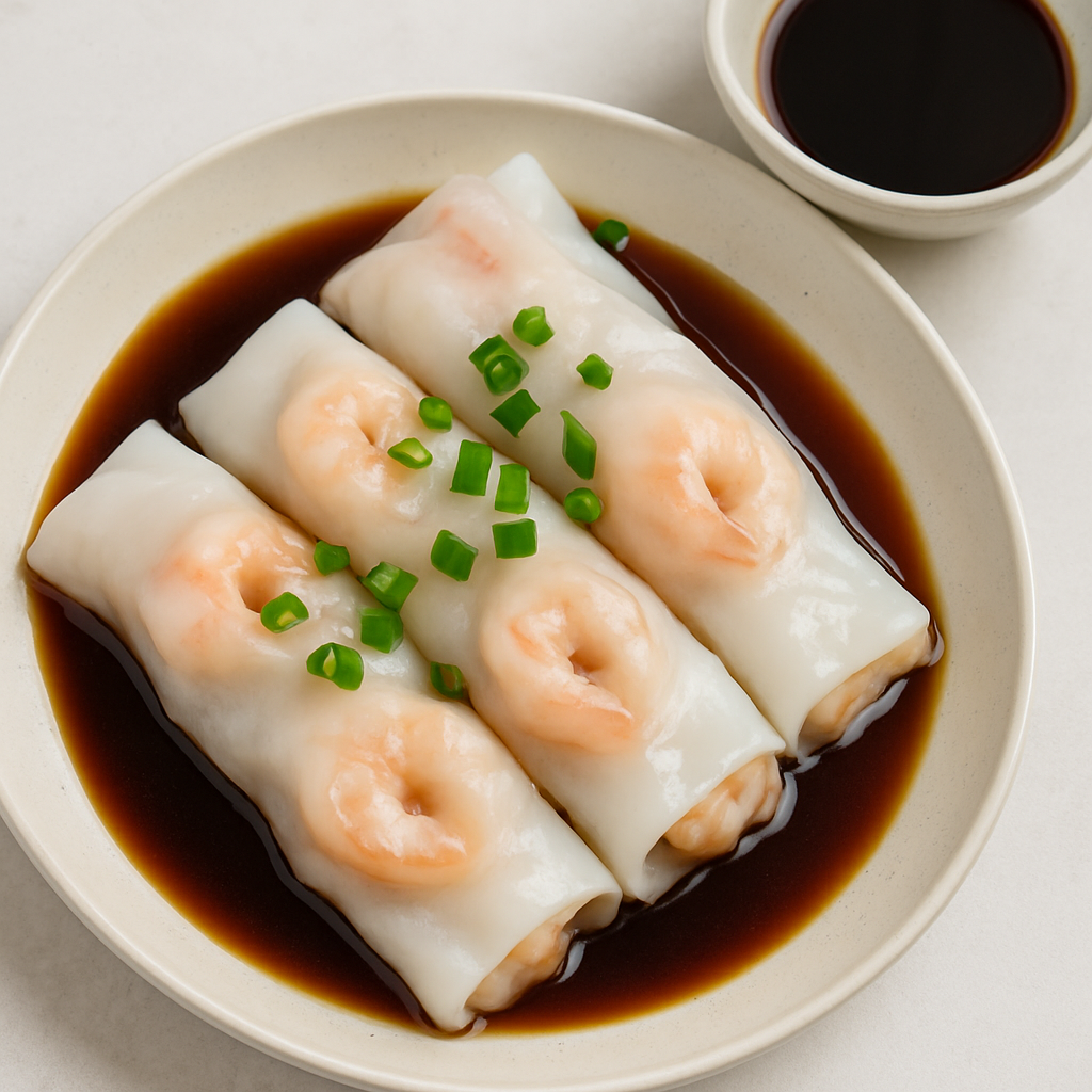 Cheung Fun de Camarón (Rollos de Arroz)