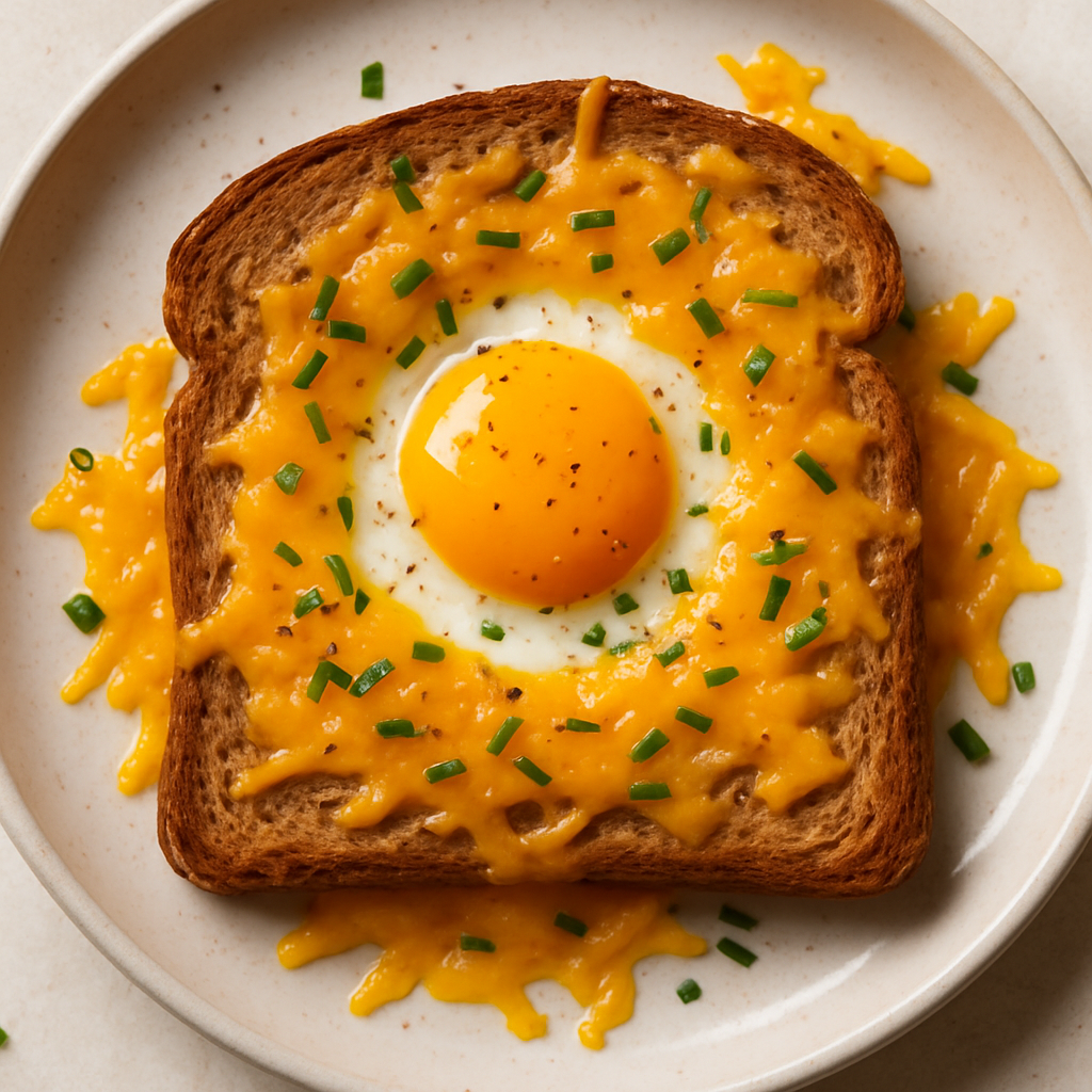 Pan Tostado con Queso y Huevo