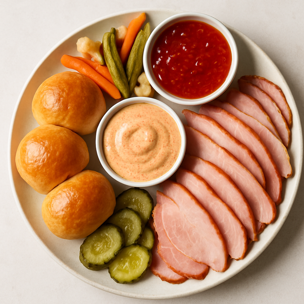 Ham Platter with Cajun Mayo and Pepper Jelly