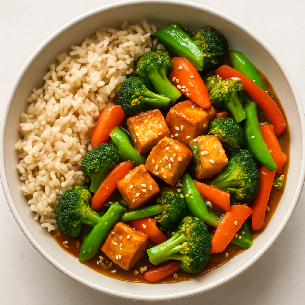 Honey Ginger Tofu and Veggie Stir Fry